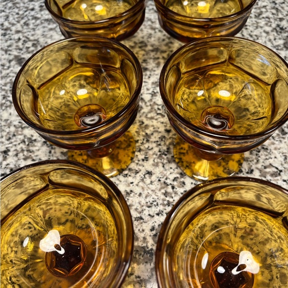 Vintage Amber Glass Goblet Set Of 6Beautiful Final Sale